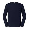 Fruit of the Loom Mens Iconic 195 Premium Ringspun Cotton Long-Sleeved T-Shirt (Deep Navy) - Blue - Size Medium