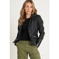 Barneys Originals Womens Tall Belina Leather Biker Jacket - Black - Size 8 UK | Barneys Originals Sale | Discount Designer Brands