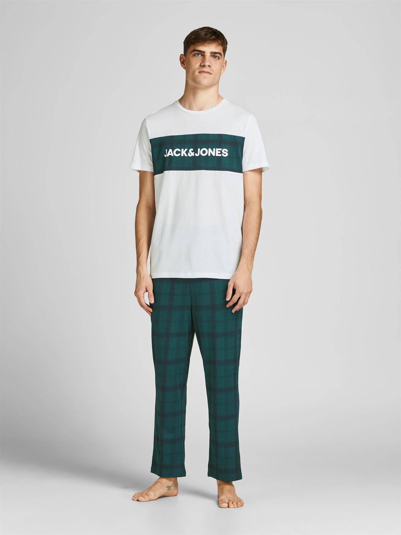 Jack & Jones Mens Pyjamas Loungewear Set - Green - Size Large | Jack & Jones Sale | Discount Designer Brands