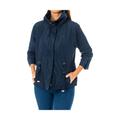 La Martina Womens Long-sleeved High-neck Jacket With Adjustable Drawstring at Mid-waist LWO004 - Blue - Size Medium
