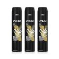 Lynx Mens XXL Gold 48-Hour High Definition Fragrance Body Spray Deodorant, 3x250ml - One Size | Lynx Sale | Discount Designer Brands