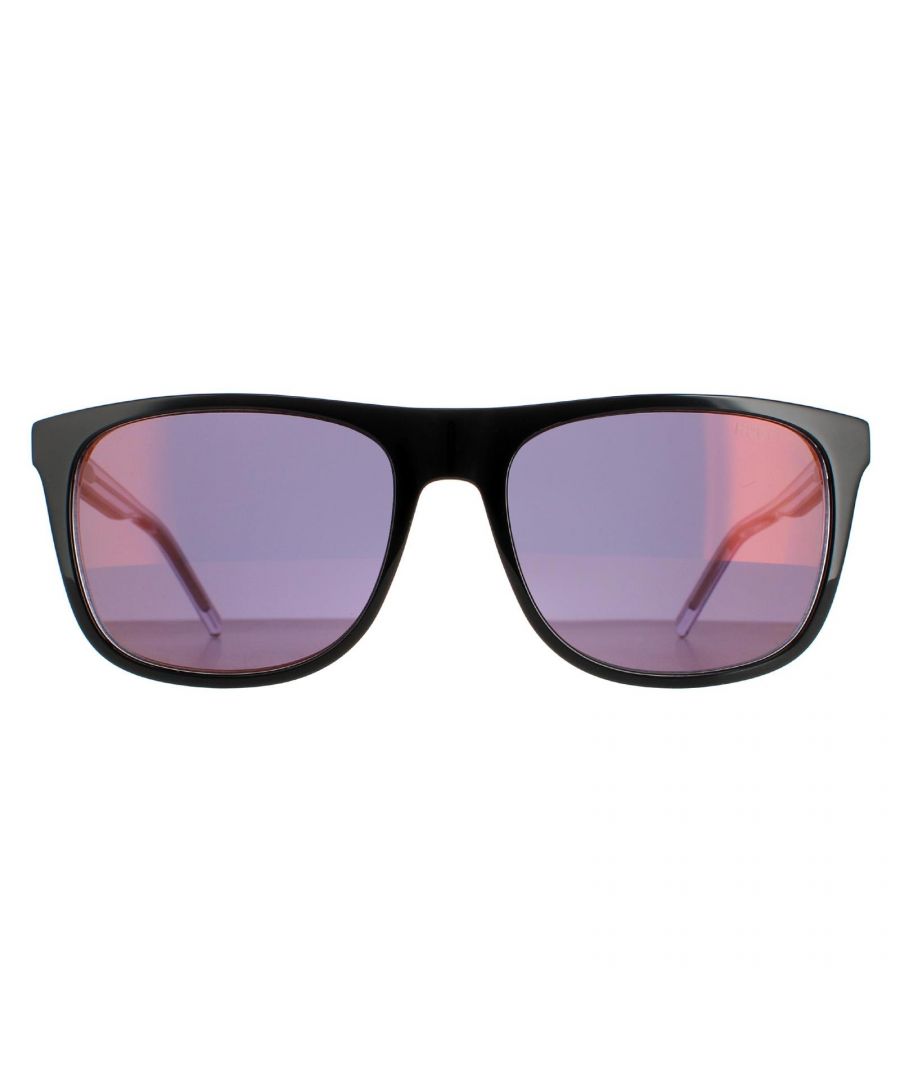 Hugo Hugo Boss Rectangle Mens Black Crystal Red Mirror HG 1194/S - One Size | Hugo Hugo Boss Sale | Discount Designer Brands
