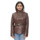 Infinity Leather Womens Military Style Biker Jacket-phoenix - Brown Nappa Leather - Size 16 UK | Infinity Leather Sale | Discount Designer Brands