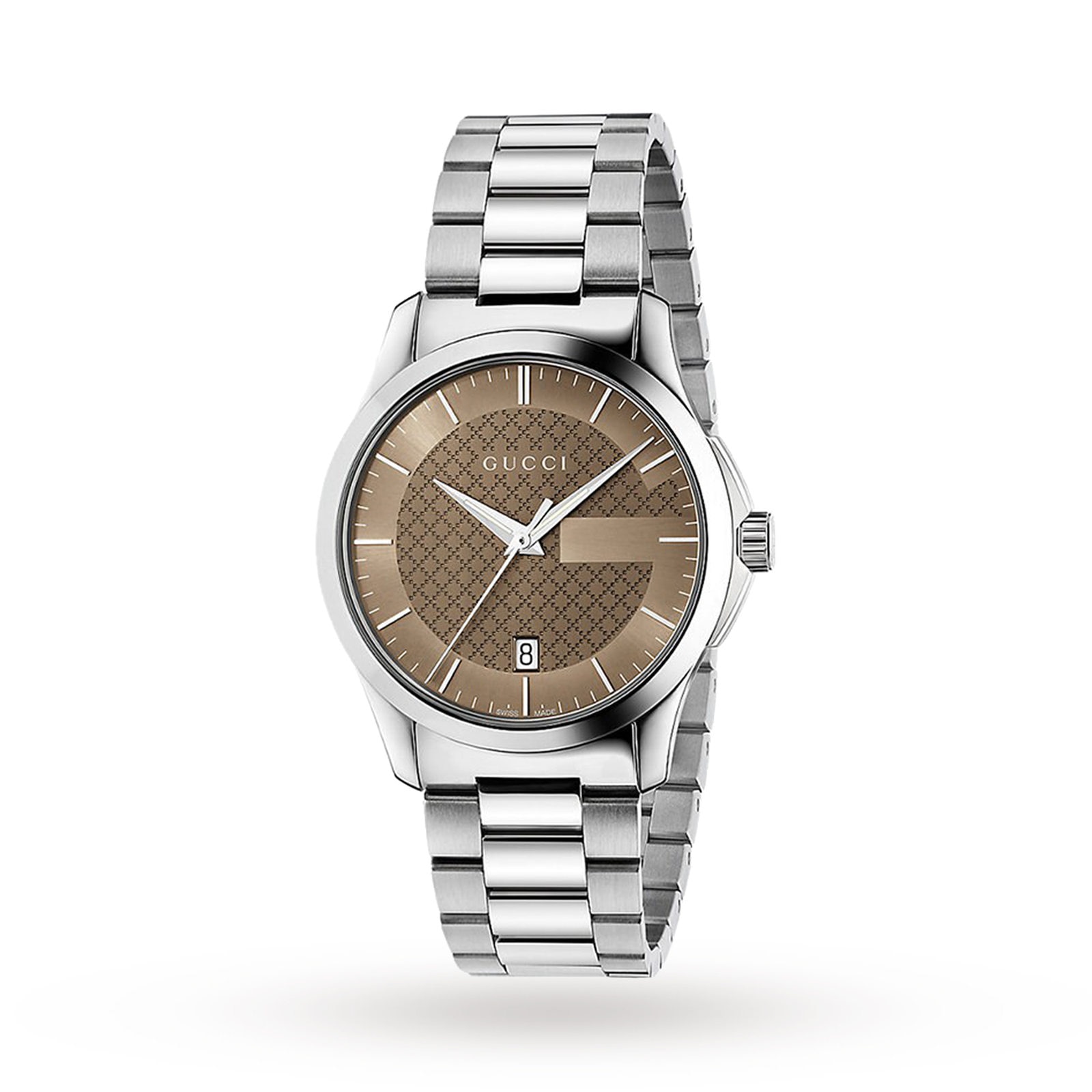 Gucci YA126445 Mens Watch - Silver Stainless Steel - One Size | Gucci Sale | Discount Designer Brands