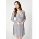 Oasis Womens Twist Front Sequin Mini Dress - Grey - Size 12 UK | Oasis Sale | Discount Designer Brands