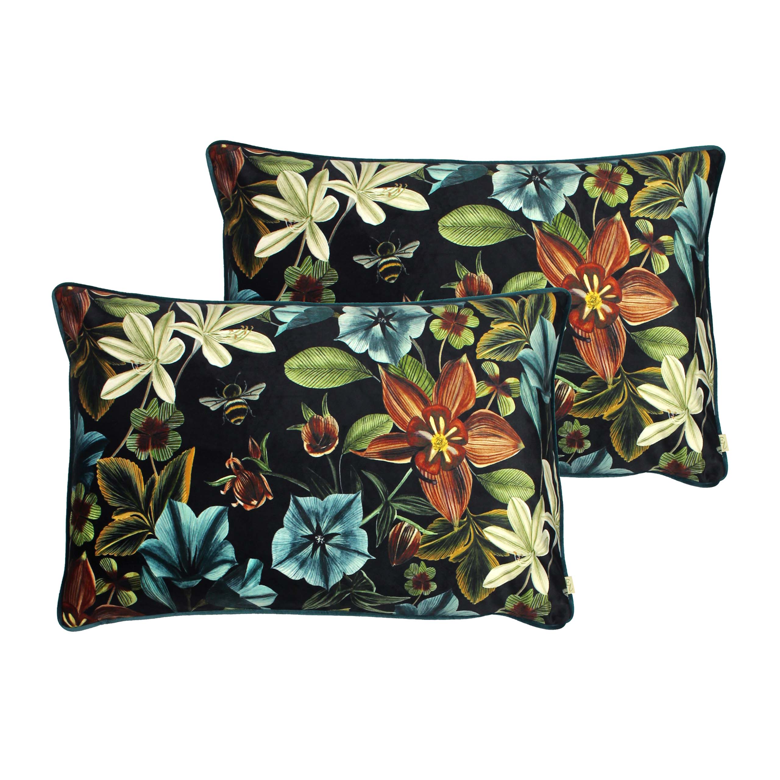 Evans Lichfield Midnight Garden Aquilegia Cushions (twin Pack) - Multicolour - One Size | Evans Lichfield Sale | Discount Designer Brands
