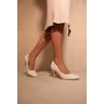 Where's That From Womens 'Paola' Mid High Heel Court Pump Shoes With Pointed Toe - White - Size UK 4