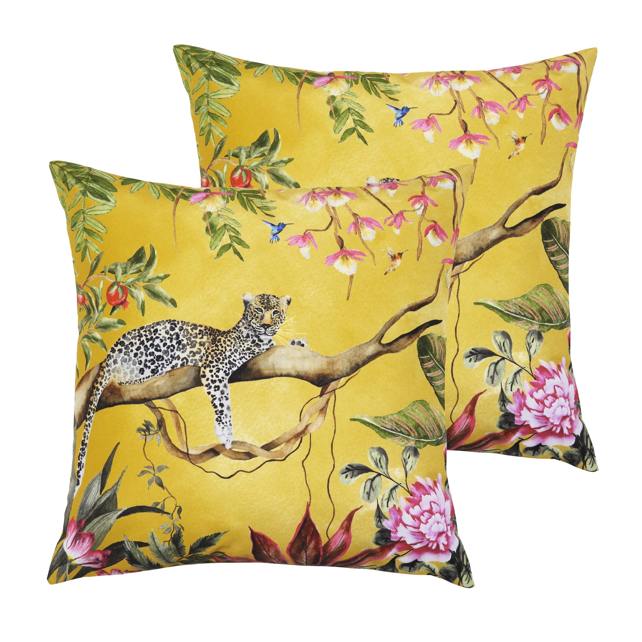 Evans Lichfield Leopard Cushions (twin Pack) - Gold - One Size | Evans Lichfield Sale | Discount Designer Brands