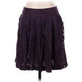 Ann Taylor LOFT Casual Skirt: Purple Jacquard Bottoms - Women's Size 4