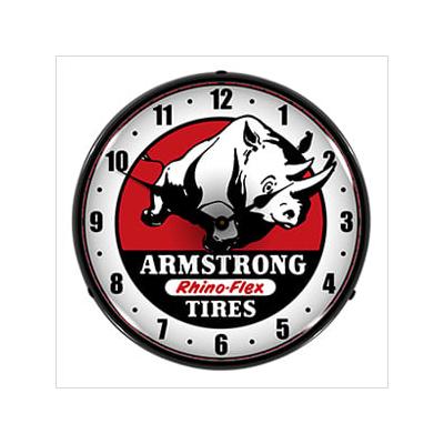 Collectable Sign and Clock Armstrong Tires Backlit Wall Clock