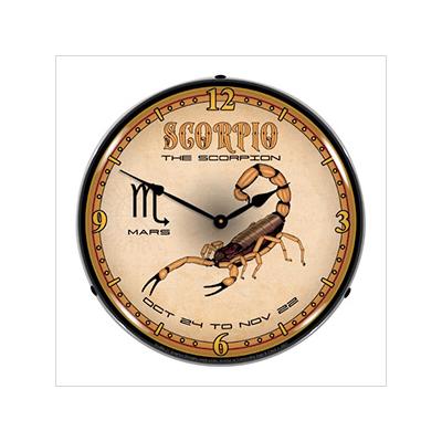 Collectable Sign and Clock Scorpio Backlit Wall Clock