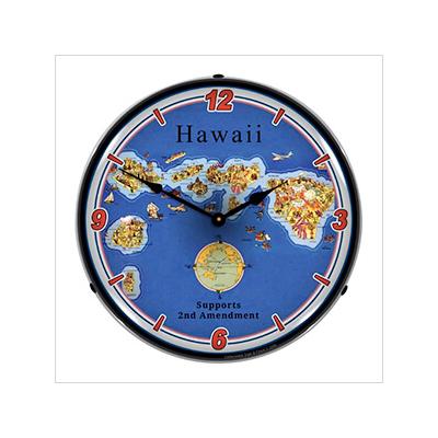 Collectable Sign and Clock Hawaii Supports the 2nd Amendment Backlit Wall Clock