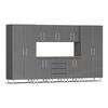 Ulti-MATE Garage Cabinets 9-Piece Garage Cabinet Kit with Bamboo Worktop in Graphite Grey Metallic