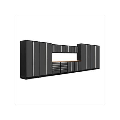 NewAge Garage Cabinets PRO Series Grey 14-Piece Set with Bamboo Top