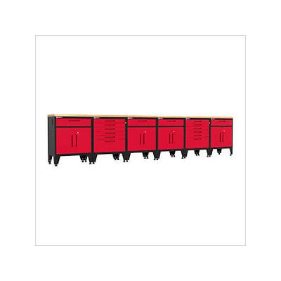 Armadillo Tough Red 8-Piece Garage Cabinet Set with Levelers
