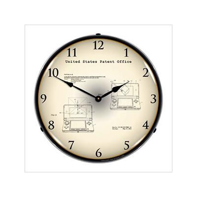 Collectable Sign and Clock 2011 Nintendo 3DS Patent Blueprint Backlit Wall Clock