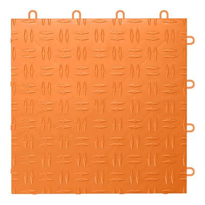 GearTile Diamond Pattern 12" x 12" Orange Garage Floor Tile (24 Pack)