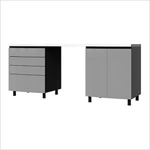 Contur Cabinet 7.5' Premium Lithium Grey Garage Cabinet System with Stainless Steel Tops
