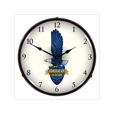 Collectable Sign and Clock Richfield Gasoline Backlit Wall Clock