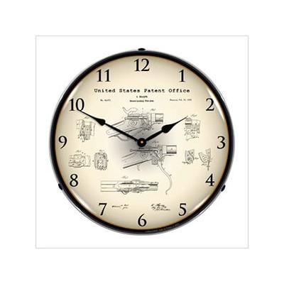 Collectable Sign and Clock 1867 Sharps Breech Rifle Patent Blueprint Backlit Wall Clock