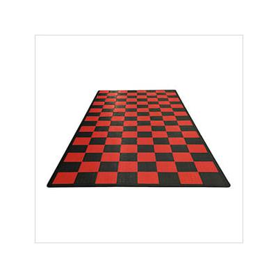 Swisstrax Diamondtrax Home Single Car Garage Floor Tile Mat (Jet Black / Racing Red)