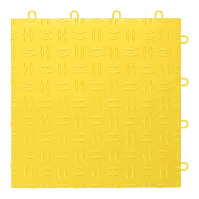 GearTile Diamond Pattern 12" x 12" Yellow Garage Floor Tile (24 Pack)
