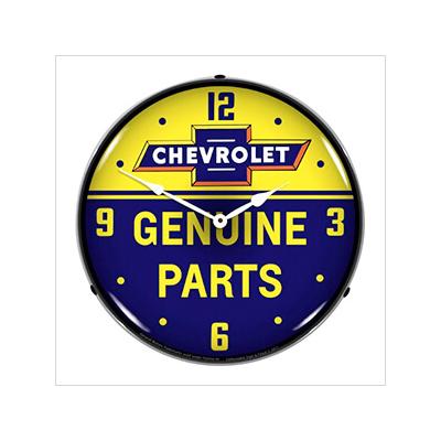 Collectable Sign and Clock Chevrolet Bowtie Genuine Parts Backlit Wall Clock