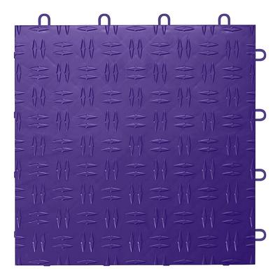 GearTile Diamond Pattern 12" x 12" Purple Garage Floor Tile (12 Pack)