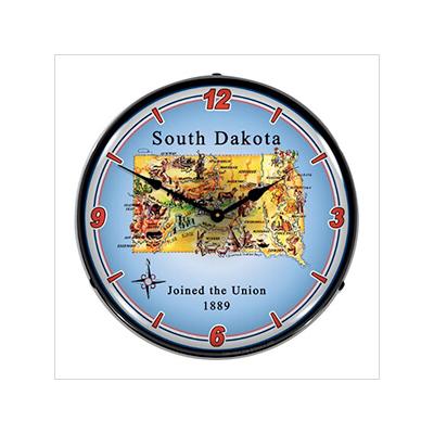 Collectable Sign and Clock State of South Dakota Backlit Wall Clock