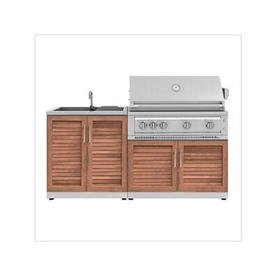 NewAge Outdoor Kitchens Grove 3-Piece Outdoor Kitchen Set with 40-Inch Natural Gas Platinum Grill