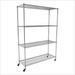 MonsterRax NSF 4-Tier Wire Shelving Rack with Wheels - 60"W x 72"H x 24"D