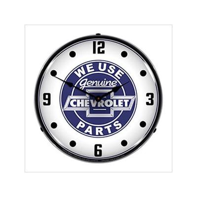 Collectable Sign and Clock We Use Genuine Chevrolet Parts Backlit Wall Clock