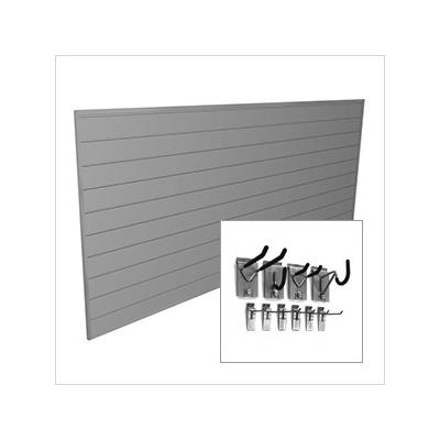 Proslat 8' x 4' PVC Wall Slatwall Mini Bundle (Light Grey)