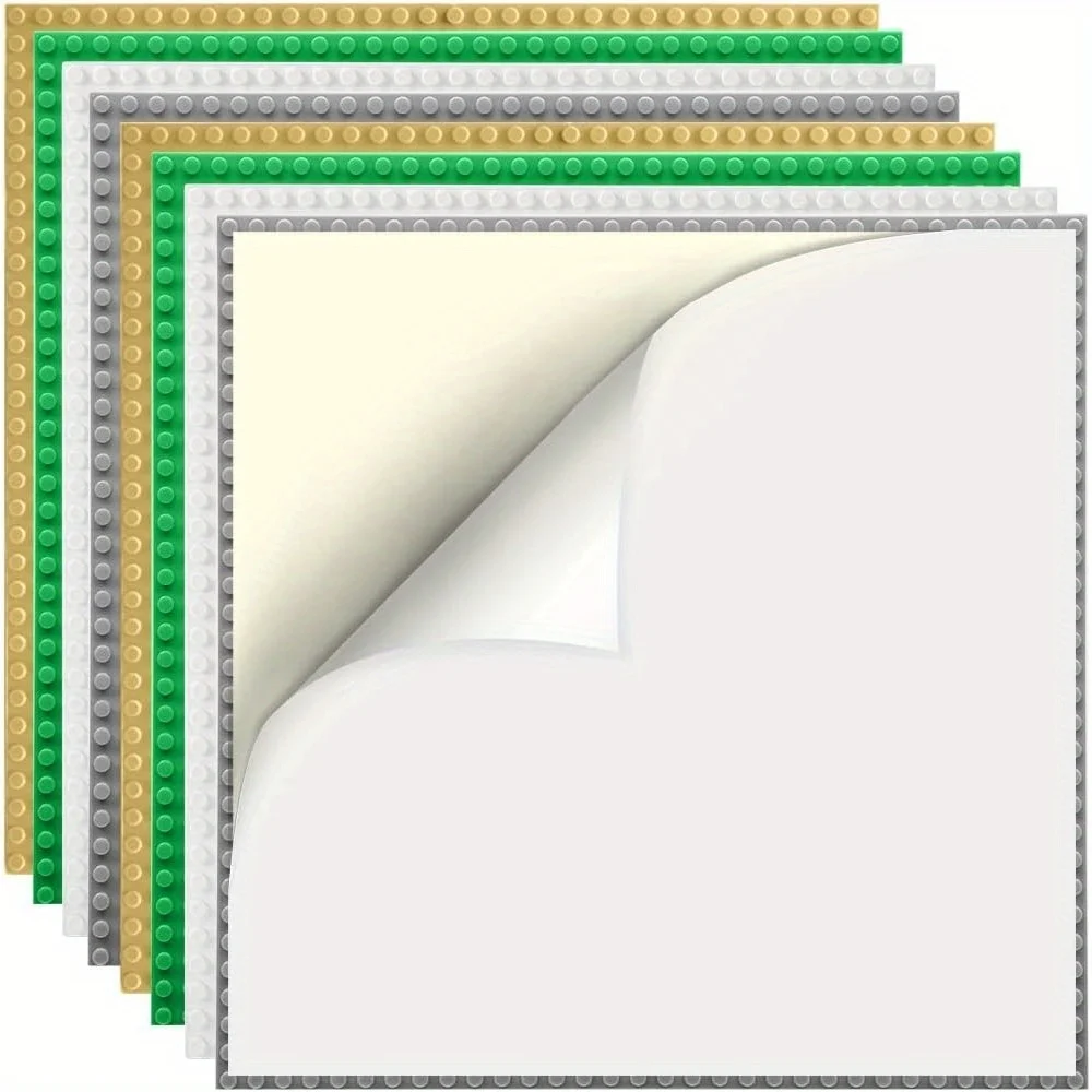 10 Zoll x 10 Zoll Grundplatten zum Abziehen und Aufkleben, selbstklebende Bausteinplatten, kompatibel mit allen Kindersteinen aller großen Marken Image