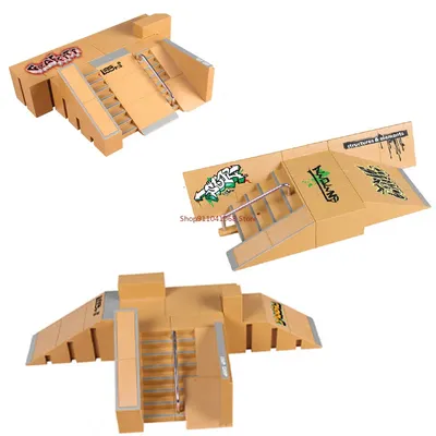 Mini Finger Skating Board Rampe Track Griffbrett Park Training Sport Skateboard Set Pädagogisches Image