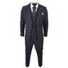 Harry Brown Mens Check Navy Blue 3 Piece Suit - Size 38 (Chest) | Harry Brown Sale | Discount Designer Brands