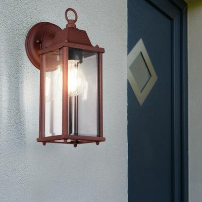 Wand Laterne Außen Beleuchtung Fassaden Lampe Garten Terrassen alu Leuchte rost im Set inkl. led Image