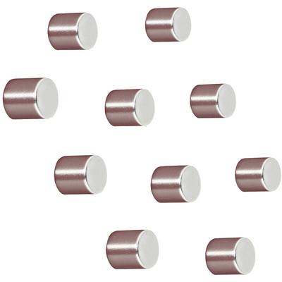 Neodym Magnet C5 'Strong' (ø x h) 10 mm x 10 mm Zylinder Silber 10 St. BA701 - Sigel