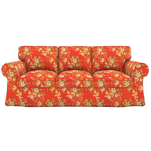 3-Sitzer Sofa-Bezug 100% reine Baumwolle Blumen gesteppte Bezüge für 3-Sitzer Sofa Image