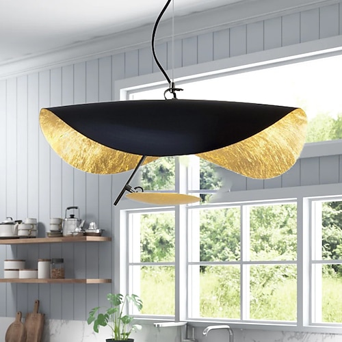 LED-Pendelleuchte, goldener Hut-Kronleuchter, Bar-Modell, Zimmer, Bekleidungsgeschäft, Hotel, Restaurant, Hotel, Club, Lobby-Licht, postmodernes Licht, Luxus, kreativer Kronleuchter mit fliegender Image