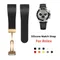 22mm Curved End Rubber Watchband for Rolex Submariner DAYTONA GMT Yacht-Master Silicone Strap Black