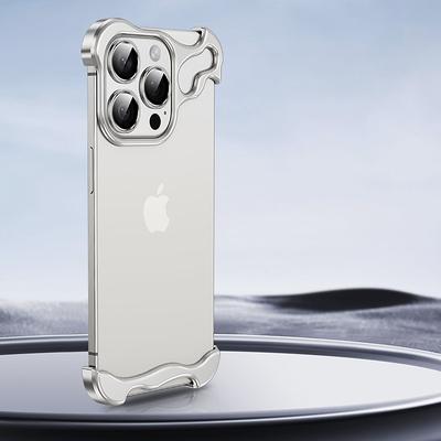 Phone Case For iPhone 15 Pro Max Plus iPhone 14 13 12 Pro Max Plus Frameless Bumper Case Detachable Camera Lens Protector Shockproof Plating Metal