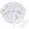 Groofoo - ventail en Papier 24pcs Blanc éventail en papier Fan en forme de cur pliant ventilateurs