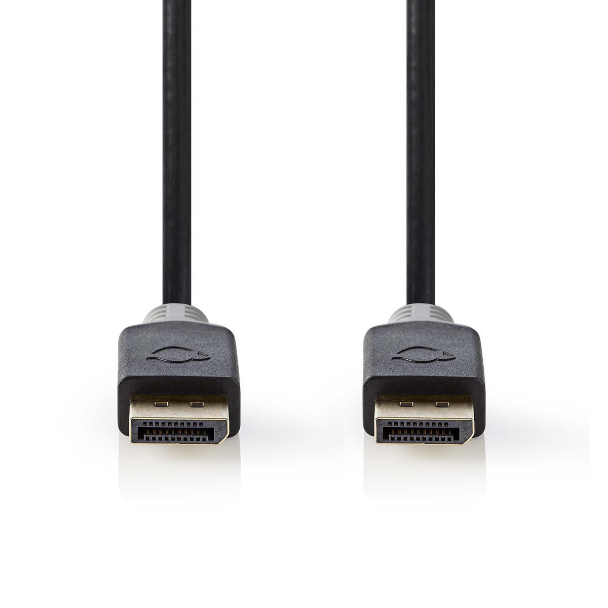 Nedis Displayport-Kabel - DisplayPort Stecker - DisplayPort Stecker - 4K@60Hz - Vergoldet - 2.00 m - Rund - PVC - Anthrazit - Box Image