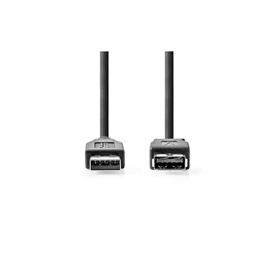 Nedis USB-Kabel - USB 3.2 Gen 1 - USB-A Stecker - USB-A Buchse - 5 Gbps - Vernickelt - 3.00 m - Rund - PVC - Schwarz - Label Image