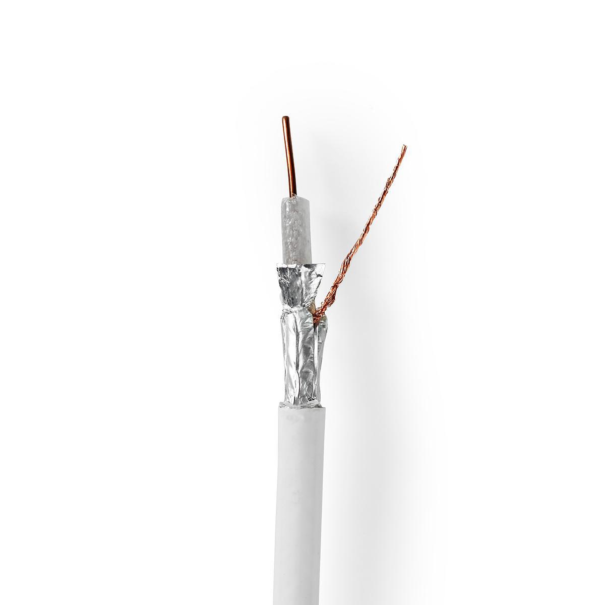 Nedis Antennenkabel auf Rolle - 4G / LTE Secure - 75 Ohm - 3-fach geschirmt - ECA - 25.0 m - Koax - PVC - Weiss - Kartonverpackung Image