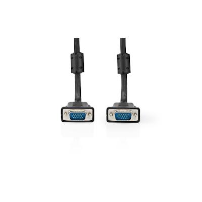 Nedis VGA-Kabel - VGA Stecker - VGA Stecker - Vernickelt - Maximale Auflösung: 1024x768 - 3.00 m - Rund - ABS - Schwarz - Box Image