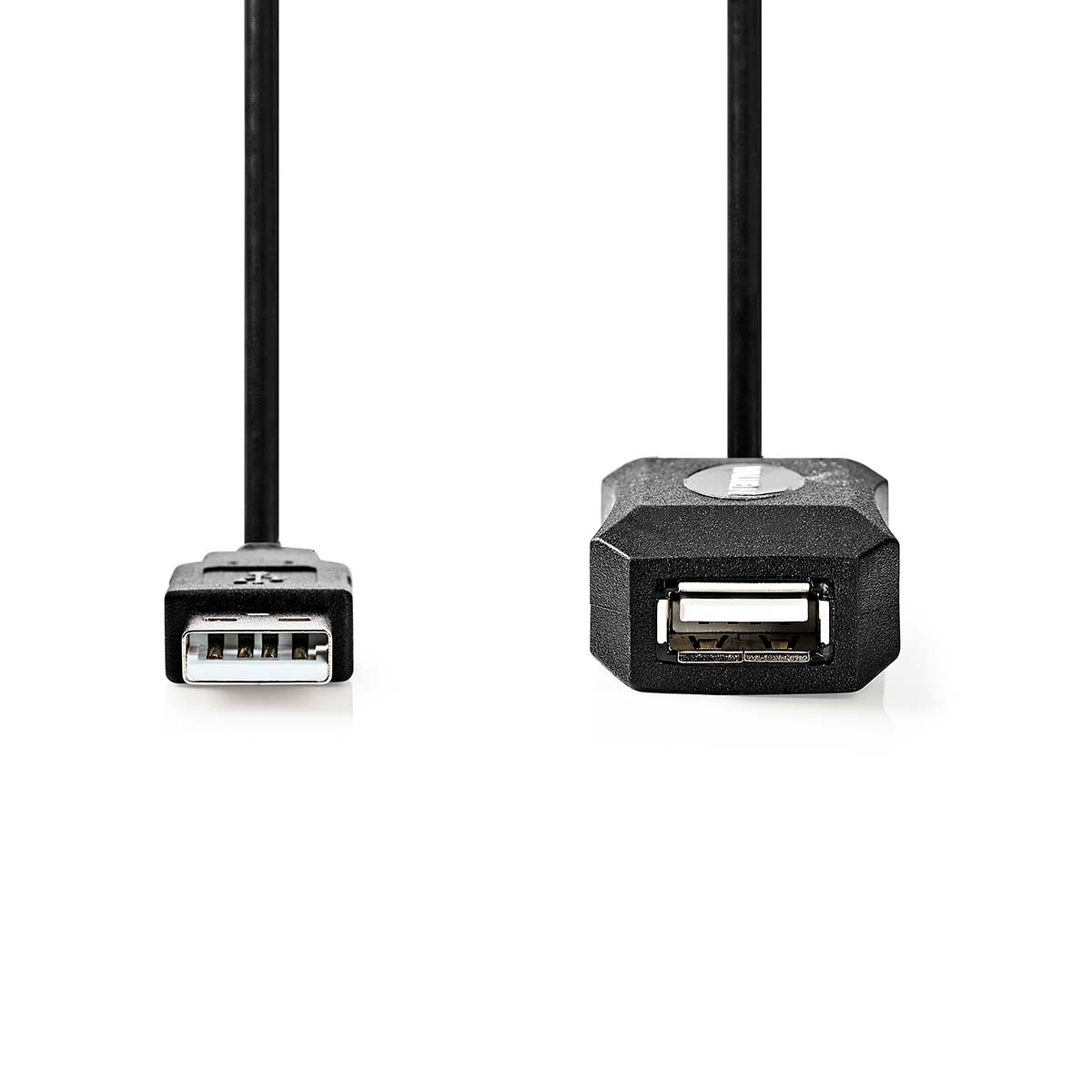 Nedis Aktive USB-Kabel - USB 2.0 - USB-A Stecker - USB-A Buchse - 480 Mbps - 5.00 m - Rund - Vernickelt - PVC - Kupfer - Label Image