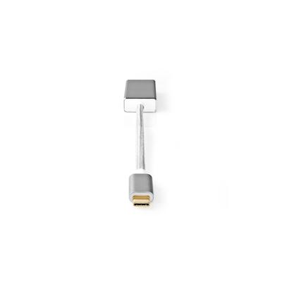 Nedis USB-C Adapter - USB 3.2 Gen 1 - USB-C Male - DisplayPort Female - 0.20 m - Round - Gold Plated - Braided / Nylon - Silver - Cover Window Box Image