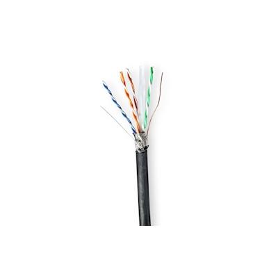 Nedis Netzwerk-Kabel Rollen - CAT6 - Solid - S/FTP - Kupfer - 305.0 m - Aussenbereich - Rund - PE - Schwarz - Pull Box - ausziehbar Image